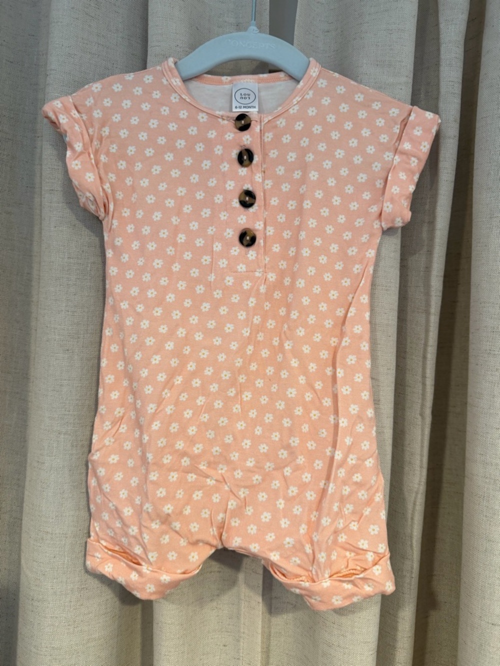 Lou Lou & Company 6-12M Floral Button-Front Baby Romper
